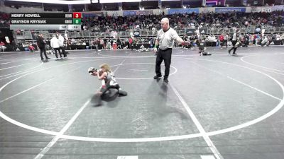 40 lbs Quarterfinal - Henry Howell, Henryetta Knights WC vs Grayson Krysiak, Ground Zero WC