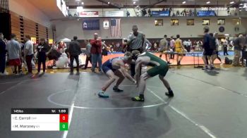 145 lbs Quarterfinal - Cole Carroll, Seton Hall Prep vs Matthew Maroney, Bishop Hendricken