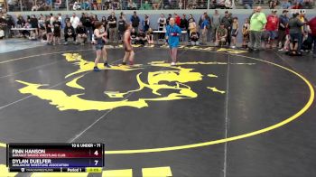 71 lbs Quarterfinal - Dylan Duelfer, Avalanche Wrestling Association vs Finn Hanson, Baranof Bruins Wrestling Club