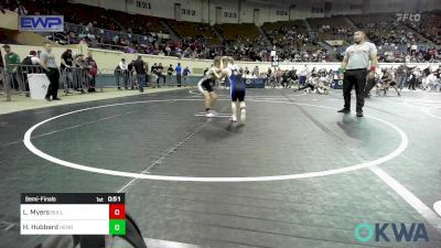 66 lbs Semifinal - Lyncoln Myers, BullTrained vs Harper Hubbard, Henryetta Knights Wrestling Club