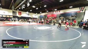 215 lbs Cons. Round 5 - Malohi Sipowicz, Hemet vs Simon Flores, Paloma Valley