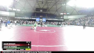 98 lbs Cons. Round 2 - Soren Blomgren, Vashon Island Junior Wrestling vs Jacob Bingham, Vashon Island Junior Wrestling