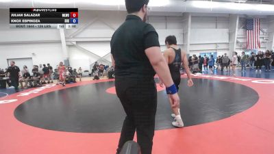 126 lbs Cons. Rd Of 16 - Julian Salazar, Mountain Lion Wrestling Club vs Knox Espinoza, Surfside X