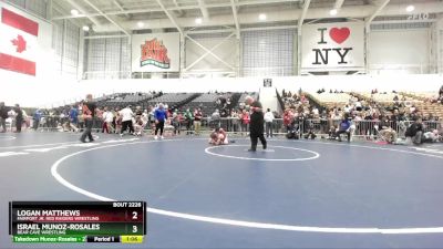 113 lbs 1st Place Match - Logan Matthews, Fairport Jr. Red Raiders Wrestling vs Israel Munoz-Rosales, Bear Cave Wrestling