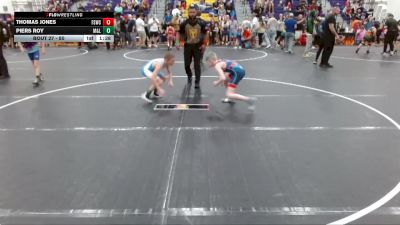 80 lbs Quarterfinal - Thomas Jones, Fort Stewart Wrestling Club vs Piers Roy, Unaffiliated