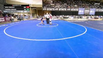 Girls 3A 115 lbs Champ. Round 1 - Raenna Brown, Silas (Girls) vs Mya Turcott, White River (Girls)