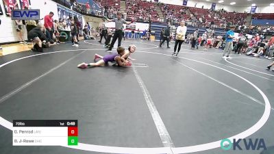 70 lbs Consi Of 4 - Grayson Penrod, Little Axe Takedown Club vs Boone Jolley-Rowe, Chickasha Youth Wrestling