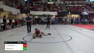 74 lbs Champ. Round 2 - Jaxon Steffenson, North Montana Wrestling Club vs Tucker Buckley, Bozeman Wrestling Club