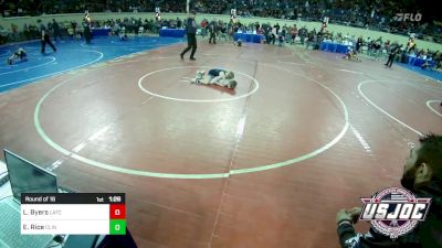 65 lbs Round Of 16 - Lily Byers, Little Axe Takedown Club vs Emy Rice, Clinton Youth Wrestling