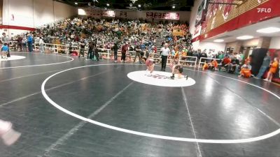 70-76 lbs Cons. Round 2 - Kaleesi Stevens, Fort Washakie Middle School vs Addalynn Miller, Worland Middle School