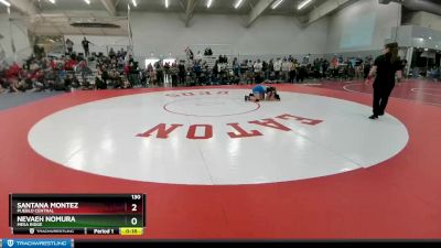 130 lbs Cons. Round 5 - Santana Montez, Pueblo Central vs Nevaeh Nomura, Mesa Ridge