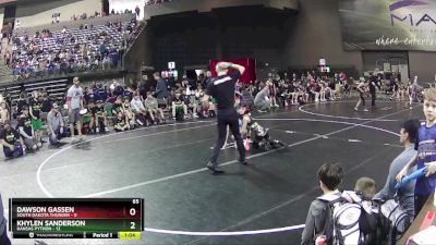 65 lbs Round 2 (4 Team) - Khylen Sanderson, Kansas Python vs Dawson Gassen, South Dakota Thunder