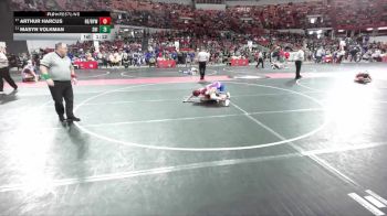 90 lbs Cons. Round 4 - Arthur Harcus, RT Elite / Belmont-Plattville Youth Wrestling vs Masyn Volkman, Shiocton