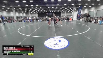 140 lbs Champ. Round 2 - Kashtyn Schneider, Wisconsin vs Owin Koethe, Big Game Wrestling Club