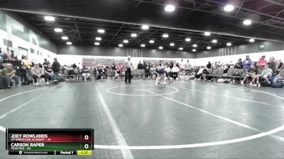 90 lbs Placement Matches (8 Team) - Joey Rowlands, CP Wrestling Academy vs Carson Raper, Team 922