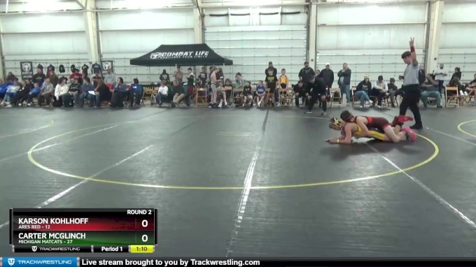 115 lbs Round 2 (4 Team) - Karson Kohlhoff, Ares Red vs Carter McGlinch ...