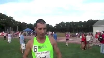 Christian Hesch after first sub-4:00 mile at 2011 Falmouth Mile