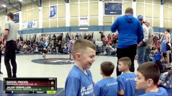 130 lbs Round 2 (3 Team) - Jalen Vermillion, Franklin Central Wrestling Club vs Samuel Prickel, Brownsburg Wrestling Club