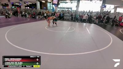 110 lbs Cons. Round 3 - Carolina De Alba, Takedown-City Wrestling vs Mira Hernandez, ONE Wrestling Academy