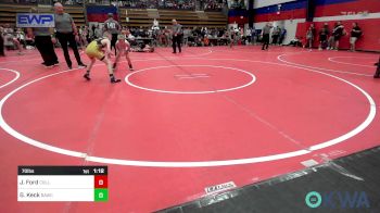 70 lbs Quarterfinal - Jonah Ford, Collinsville Cardinal Youth Wrestling vs Gavin Keck, Broken Arrow Wrestling Club