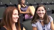 Lynn Raisman (Aly's mom) during the warm-ups for Night 1 of the Seniors