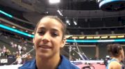 Aly Raisman interview after day 1 of Visas - 2nd place