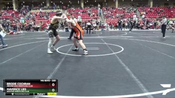 205 lbs Quarterfinal - Brodie Cochran, Abilene Kids Wrestling Club vs Maverick Lies, Newton Wrestling Club