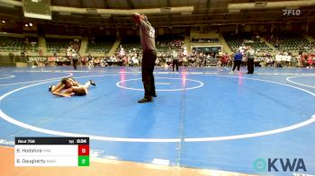 80 lbs 3rd Place - Bryan Hodshire, HURRICANE WRESTLING ACADEMY vs Brooklynn Daugherty, Broken Arrow Wrestling Club