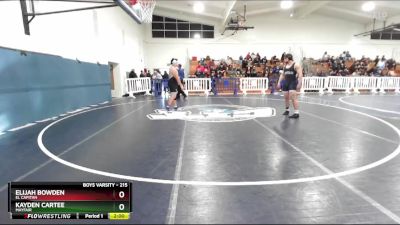 215 lbs Champ. Round 2 - Kayden Cartee, Mayfair vs Elijah Bowden, El Capitan