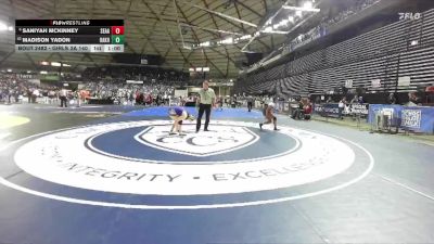 Girls 3A 140 lbs Cons. Round 2 - Madison Yadon, Oak Harbor (Girls) vs Saniyah McKinney, Seattle Academy (Girls)