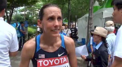 Kathy Newberry after marathon 2nd American 30th overal 2:37:28 Daegu 2011 World Champs