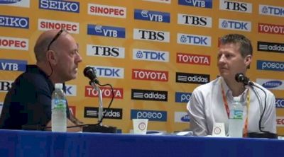Steve Cram and Steve Ovett talk about Mo Farah's chances to double at Daegu 2011 World Champs