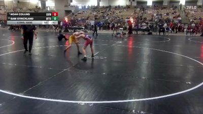 100 lbs Cons. Semi - Noah Collins, Clinton Dragon Youth Wrestling vs Sam Strickland, Middle TN Training Center