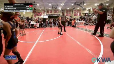 52 lbs Consi Of 8 #2 - AJ Barcus, Barnsdall Youth Wrestling vs Shepherd Cox, Coweta Tiger Wrestling