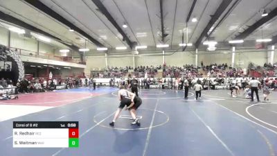 172 lbs Consi Of 8 #2 - Raiden Redhair, Rez WC vs Stryker Weitman, WAR Wrestling Club