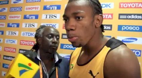 Yohan Blake after winning his first World Championship 100m title at Daegu 2011 World Championships