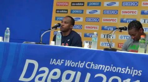 Walter Dix Press conference after winning silver medal in 100m at Daegu 2011 World Championships