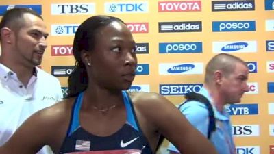 Marshevet Myers after 100 meter final Daegu 2011 World Championships