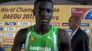 Kirani James 18 year old world champ for 400m 44.60 at Daegu 2011 World Championships
