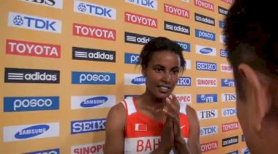 Maryam Yusuf Jamal defending champ qualifies for 1500m final at Daegu 2011 World Championships Day 4 Interviews