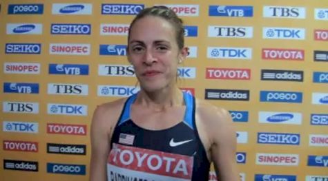 Jenny Simpson qualified and dealing with the stress of 1500 meters at Daegu 2011 World Championships Day 4 Interviews