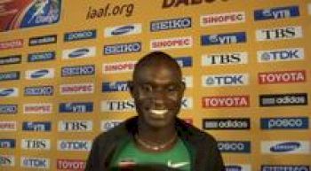 David Rudisha] relieves the pressure by winning 800 world title at Daegu 2011 World Championships