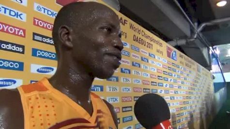 Benjamin Kiplagat Ugandan after steeplechase final at Daegu 2011 World Championships