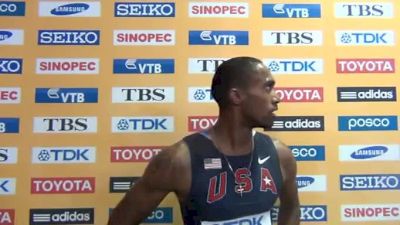 Jeremy Dodson after prelim and dealing with situation Daegu 2011 World Championships