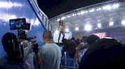 Usain Bolt talks to media after easily making 200 finals at Daegu 2011 World Track Championships
