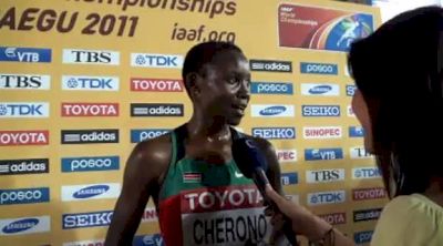 Mercy Cherono after 5th place in 5k final at Daegu 2011 World Track Championships