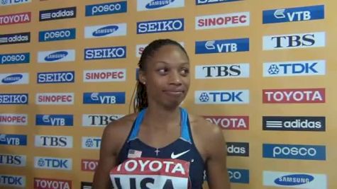 Allyson Felix after 4x400 and her plans Daegu 2011 World Championships Day 8 Interviews