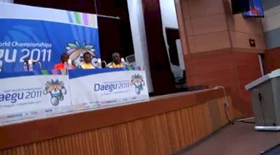Abel Kirui talks about where he lives and trains in Kenya at Daegu 2011 World Champs