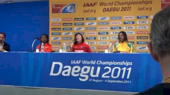 Caster Semenya shuts down media questions about past and Janeth Jepkosgei's stategy after Daegu 2011