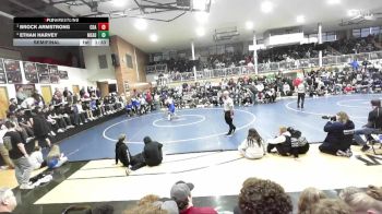190 lbs Semifinal - Brock Armstrong, Coeur D`Alene High School vs Ethan Harvey, Mead